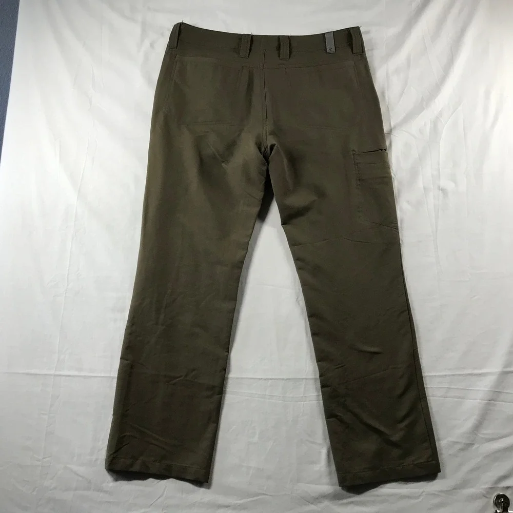 Toad&Co Mens Slim Fit Mission Ridge Pants Dark Olive Green Nylon Stretch 33